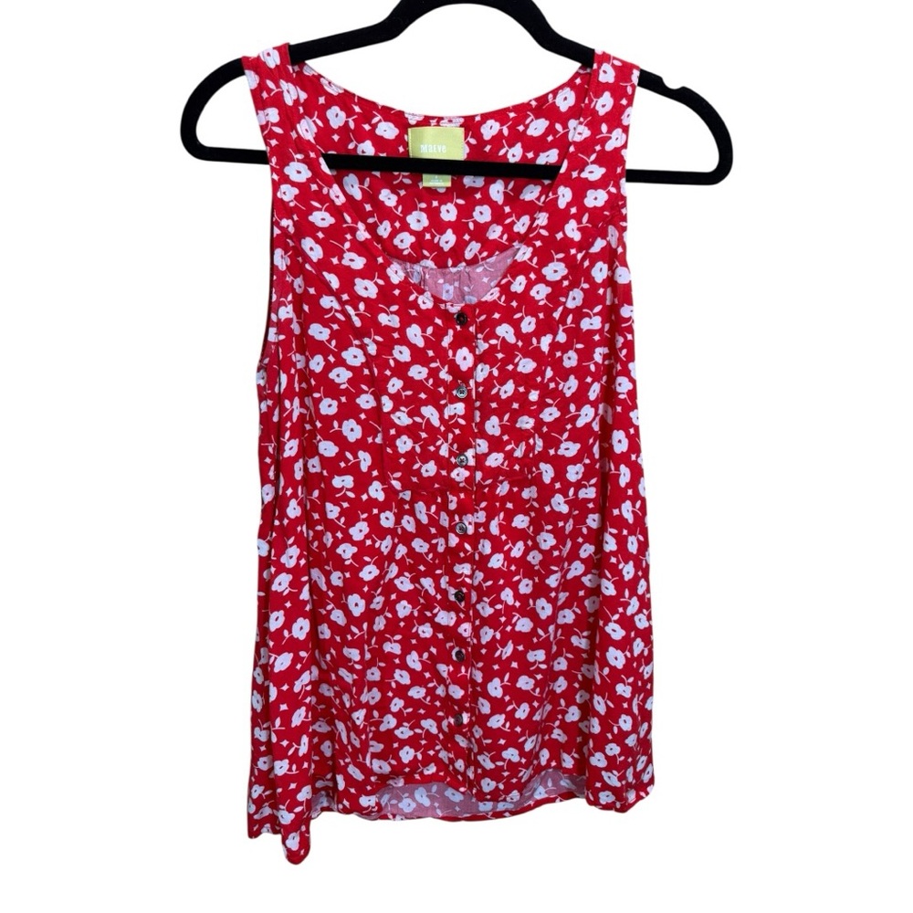 Maeve by Anthropologie Ardmore Red Ditsy Floral Tank Top Size 8